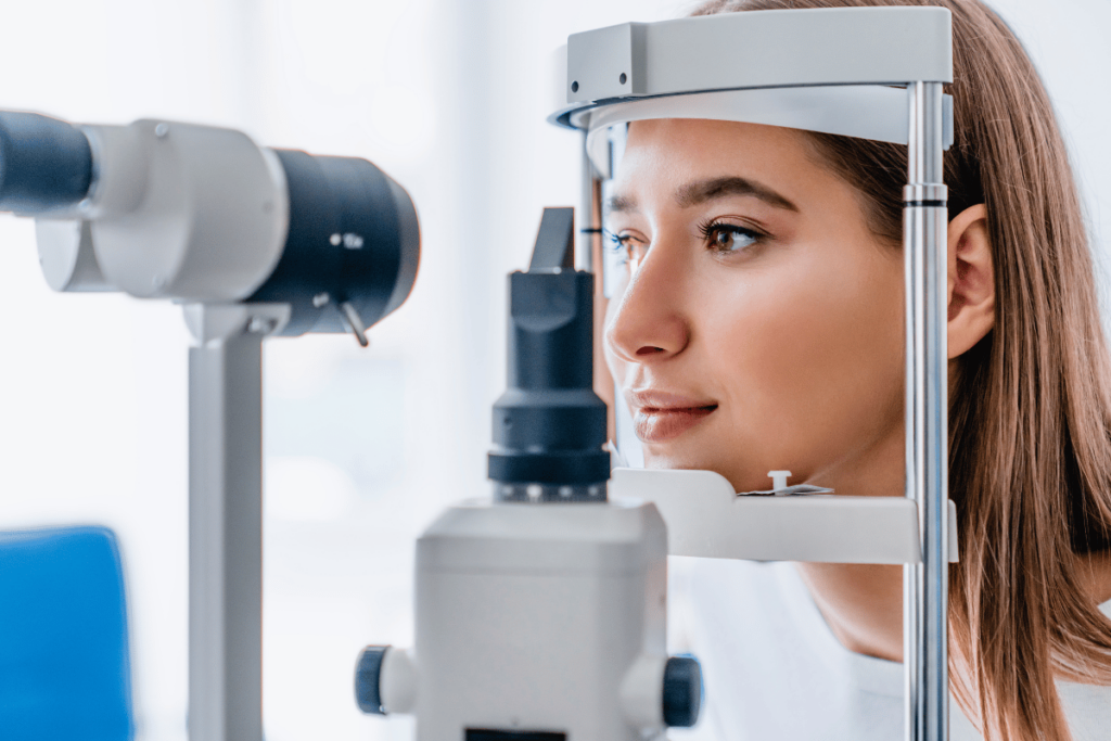 woman getting an eye exam