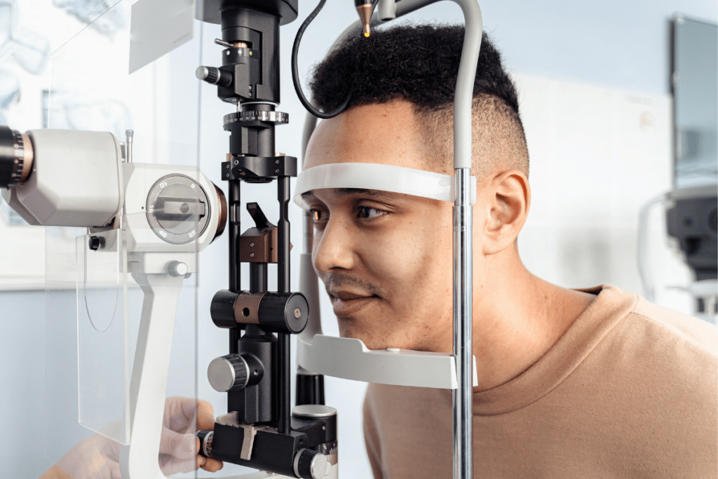 a man getting an eye exam